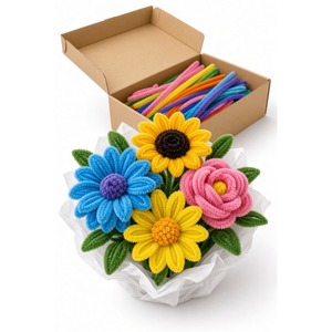 Kit de bouquet de fleurs en carton coloré de qualité supérieure, à faire soi-même, ensemble d'artisanat fait main - Product Image 3