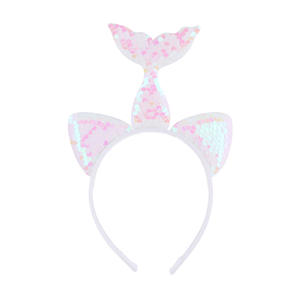 Banda para el cabello con cola de sirena, <span class=keywords><strong>tocado</strong></span> dulce de princesa, diadema de cola de sirena para fiesta de niñas coloridas - Product Image 5