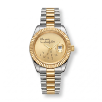 Montre à quartz pour homme, boîtier en alliage, bracelet en acier inoxydable bicolore, cadran en verre minéral, résistance à l'eau 30M, 39 mm, fermoir papillon, loisirs