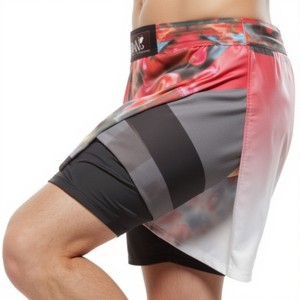 Jiujitsu Bjj Casual Athelic <strong>Shorts</strong> With 2 in 1 Double Layer Gym <strong>Lady</strong> Women Men 2 Layer Running <strong>Shorts</strong> - Product Image 1