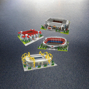 Juguetes Educativos para Niños, Bloques de Construcción de Plástico, Campo de Fútbol, Microbloques, Ensamblaje, Construcción, Modelo de Estadio en Miniatura - Product Image 3