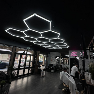 Suez Zeshoek Plafond Led Verlichting Voor Workshop Hotel Office-IP54 Waterdichte Aluminium + Pc Constructie - Product Image 5