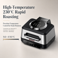 Four à Frire à Air Chaud Électrique en Acier Inoxydable 8L Grande Capacité, Contrôle Numérique Personnalisable, Multifonctionnel Intelligent pour la Maison