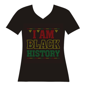 SOY Black History Rhinestone Transfers Crystal Hotfix Sorority Motif Rhinestone Iron on Transfer para camisa - Product Image 1