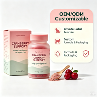 Complément alimentaire pour chiens et chats à base de canneberge pour le soutien urinaire, marque privée OEM ODM, poudre et capsules naturelles pour la santé de la vessie
