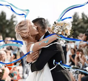 Baguettes de <span class=keywords><strong>mariage</strong></span> en dentelle bleue avec rubans et clochettes, baguettes de fée en soie, rubans de sortie de <span class=keywords><strong>mariage</strong></span> pour événements festifs - Product Image 2