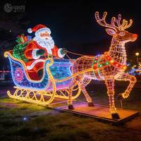 Décoration de renne rougeoyante faite à la main de qualité supérieure-Lanterne de renne LED pour décoration extérieure de Noël e