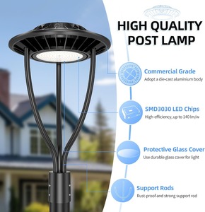 ETL Listado 60W LED Post Top Garden Light AC Power Iluminación exterior Dusk Dawn LED Post 3000K 4000K 5000K Opciones IP65 Aluminio - Product Image 3