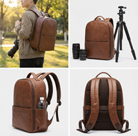 Professioneller wasserabweisender Kamerarucksack aus Mikrofaserleder für DSLR-Objektive und Stativ-Aufbewahrung