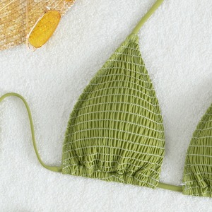 Bikini <span class=keywords><strong>Sexy</strong></span> con cinturino all'americana per donna Push up Design a triangolo in tinta unita perfetto per Beachwear e feste in piscina - Product Image 4