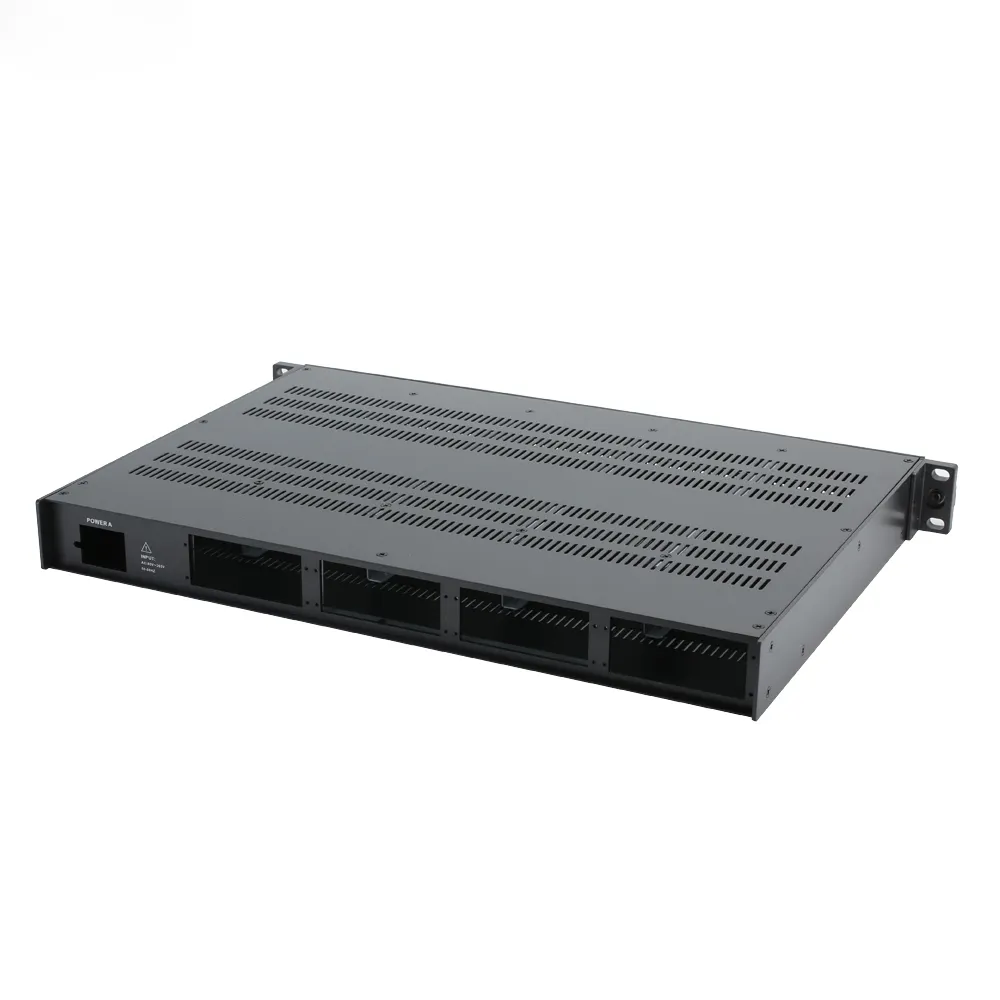 1u 482*44*323 mm aluminum extrusion electronics enclosure with full grilles panels