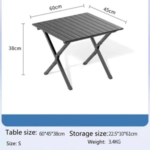 Outdoor Folding <b>Table</b> and <b>Chair</b> Set Portable Egg Roll <b>Table</b> Integrated Desktop <b>Dining</b> Desk Picnic Camping Barbecue <b>Table</b> - Product Image 3
