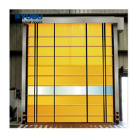 Puerta enrollable de PVC para exteriores, cortina enrollable antiviento, puerta apilable de alta velocidad, acabada