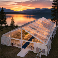 Tente de mariage en PVC transparent avec structure en alliage d'aluminium, chapiteau événementiel résistant aux UV pour cérémonies, fêtes et expositions en extérieur toutes saisons