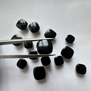 Pierre précieuse en onyx noir naturel, cabochon coussin, qualité AAA, poli à la main, pierres en vrac de 4 mm à 20 mm pour la fabrication de bijoux de luxe - Product Image 4