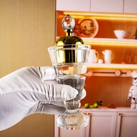 Brûleur d'encens en cristal K9 à facettes verticales, avec couvercle creux en forme de lune dorée, luxe zen, écologique, fait main, aromathérapie religieuse