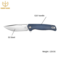 Couteau pliant tactique de survie Yeehand OEM avec lame en acier D2 et manche en G10