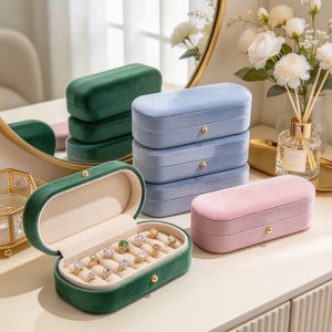 Nouvel étui de rangement pour bagues en velours, présentoir haut de gamme pour bijoux, étui à bagues, fourniture de fabricant d'étuis à bijoux - Product Image 3