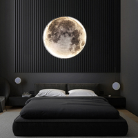 Art mural Lampe de lune LED pour salon Chambre à coucher Fond Décoration murale Lit d'étude Protection des yeux Éclairage de la lune Lampe murale