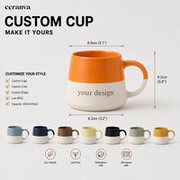 Tasses à café en céramique personnalisées, nouveau design, vente en gros, haute qualité, tasses à thé en céramique bicolores gravées au laser pour cadeaux