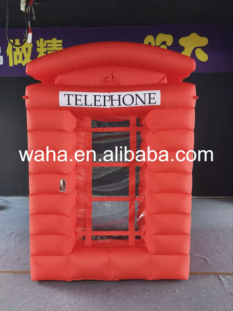 Realistic London Style Inflatable Phone Booth With Transparent Windows Inflatable Factory for Shopping Mall Photo Booth Wedding