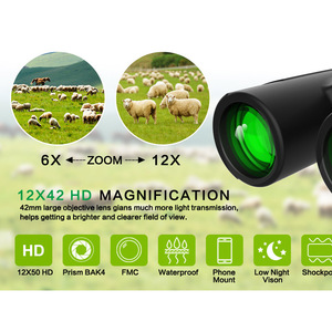 SUNCORE Tianxing 12x42 Night Vision Binoculars Fully Multi Coated HD Low Light Viewing Outdoor Hunting Birdwatching - Product Image 2