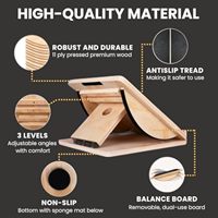 Planche d'étirement de pédale en bambou personnalisée pour la maison planche inclinée de coussinet de pied de squat réglable étirement de mollet incliné en bois fendu