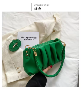 New European and American fashion women's <b>bag</b> chain Pu leather armpit <b>bag</b> popular high sense pleated shoulder <b>bag</b> - Product Image 6