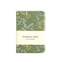 Carnet en tissu de lin floral personnalisé A5, journal esthétique minimaliste avec impression de logo pour cadeau, couverture en tissu, carnet en papier