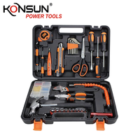 KONSUN Ensemble d'outils d'urgence domestique 24 pièces, Extincteur et Triangle de signalisation, Kit d'outils manuels avec étui, Personnalisable OEM