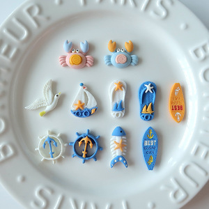 <span class=keywords><strong>Série</strong></span> Thème Océan : Accessoires de Bijoux en Résine (Voilier, Ancre, Coquillage), Matériaux DIY pour Coques de Téléphone, Porte-clés et Artisanat – Vente en Gros - Product Image 2