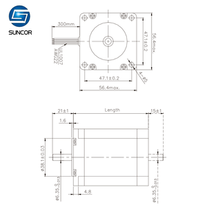 57x57x76mm Hybrid <span class=keywords><strong>Nema</strong></span> <span class=keywords><strong>23</strong></span> Motor paso a paso bifásico bajo <span class=keywords><strong>RPM</strong></span> alto par para aplicaciones médicas - Product Image 3