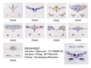 Pegatinas de tatuaje holográficas populares, diamantes de imitación de cristal coloridos, gemas faciales, fiesta temporal, joyería de maquillaje - Product Image 6