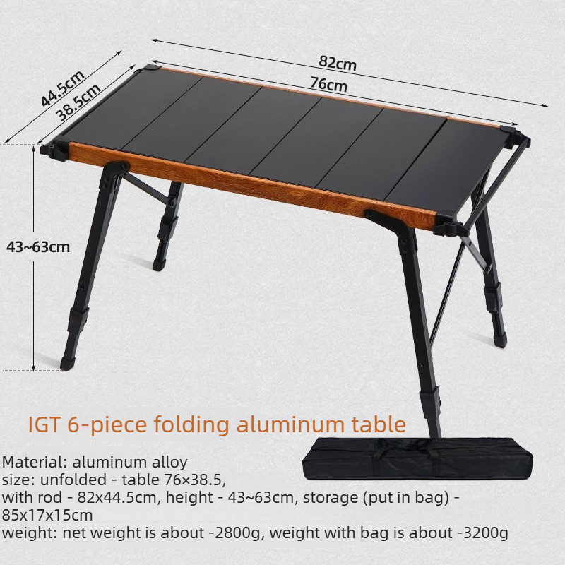 Tavolo in alluminio da 6 pezzi (tavolo igt espandibile)