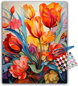 Peinture à l'huile sur toile moderne personnalisable par numéros pour adultes - Kit de peinture par numéros décoratif pour la décoration murale de la maison - Product Image 1