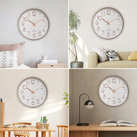 Dekorasi Kamar Tidur Kantor Warna Putih Jam Dinding Plastik Custom Fashion Modern Minimalis Ukuran Besar Bulat Analog Digital Logo