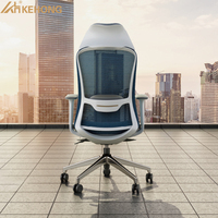 Chaise de bureau ergonomique réglable OEM au design élégant avec accoudoirs et appui-tête, chaise de secrétaire à dossier haut en maille
