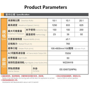 BH85750Wストロークピッチ100-5000mmカスタマイズされたガントリーポジショニングシステムCNCガイドレールベルト駆動リニアモジュール - Product Image 5