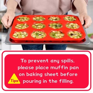 12 Cup <b>Silicone</b> Muffin Pan Non Stick <b>Baking</b> Mold Easy Release Cupcake Tray for Household <b>Baking</b> - Product Image 4