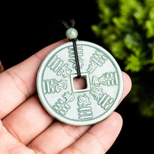 Amuleto Taoísta de Jadeíta Natural Shangui, Colgante de Jade Verde Tipo Moneda, Estilo Chino, UNISEX, Regalo con Certificado de Tasación HJ82 - Product Image 3