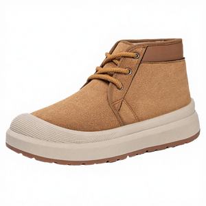 Bottes de cheville unisexes de luxe pour l'extérieur, en daim, doublées de fourrure, confortables, chaudes, imperméables, antidérapantes, en EVA, décontractées pour l'hiver - Product Image 4