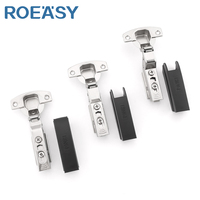 ROEASY Charnière hydraulique dissimulée à clipser 35mm sans ailes Couvercle en plastique détachable Fermeture en douceur Charnière d'armoire à petit angle