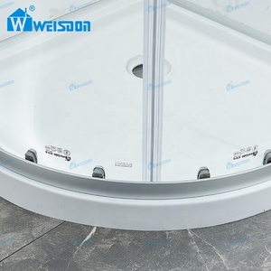 Weisdon Chrome <strong>Sector</strong> Tray Tempered Glass Double Sliding Door Aluminum Framed <strong>Shower</strong> <strong>Enclosure</strong>