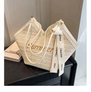 Salida de fábrica 2025, bolso trenzado de playa de viaje para <span class=keywords><strong>mujer</strong></span>, bolso de hombro de algodón, Cubo de ganchillo, almacenamiento, bolso grande, <span class=keywords><strong>bolsos</strong></span> de hombro - Product Image 6