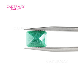 Cadermay Synthetic Emerald Loose Stone Rectangle Green Lab Created For Jewelry Making - Product Image 2