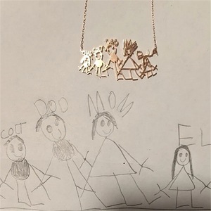<span class=keywords><strong>Collana</strong></span> pendente personalizzata in acciaio inossidabile placcato oro 18K per bambini - Product Image 4