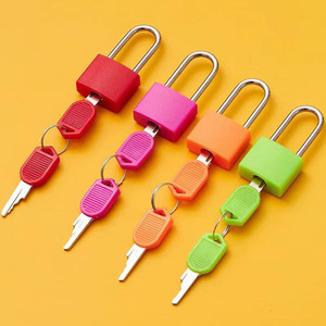 Candado de Seguridad Colorido con Grillete Corto de 30 mm, Cubierta de Plástico, Candado de Hierro Cromado Rómbico - Product Image 4