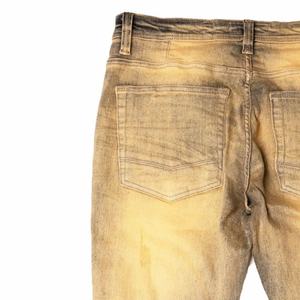 Jean en denim durable de haute qualité, design déchiré et réparé, coupe évasée, semi-empilé pour homme - Product Image 5