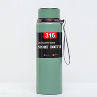 Gourde isotherme en acier inoxydable 316 de 800 ml avec affichage de la température, double paroi isolée, bouteille d'eau de sport pour les voyages, les activités de plein air et la salle de sport