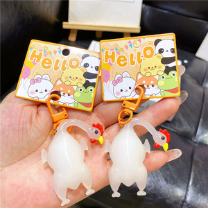 Llavero de PVC con diseño de pato que cambia de color con luz UV, para niños, estudiantes, adorno para mochila, regalo unisex, juguete - Product Image 4